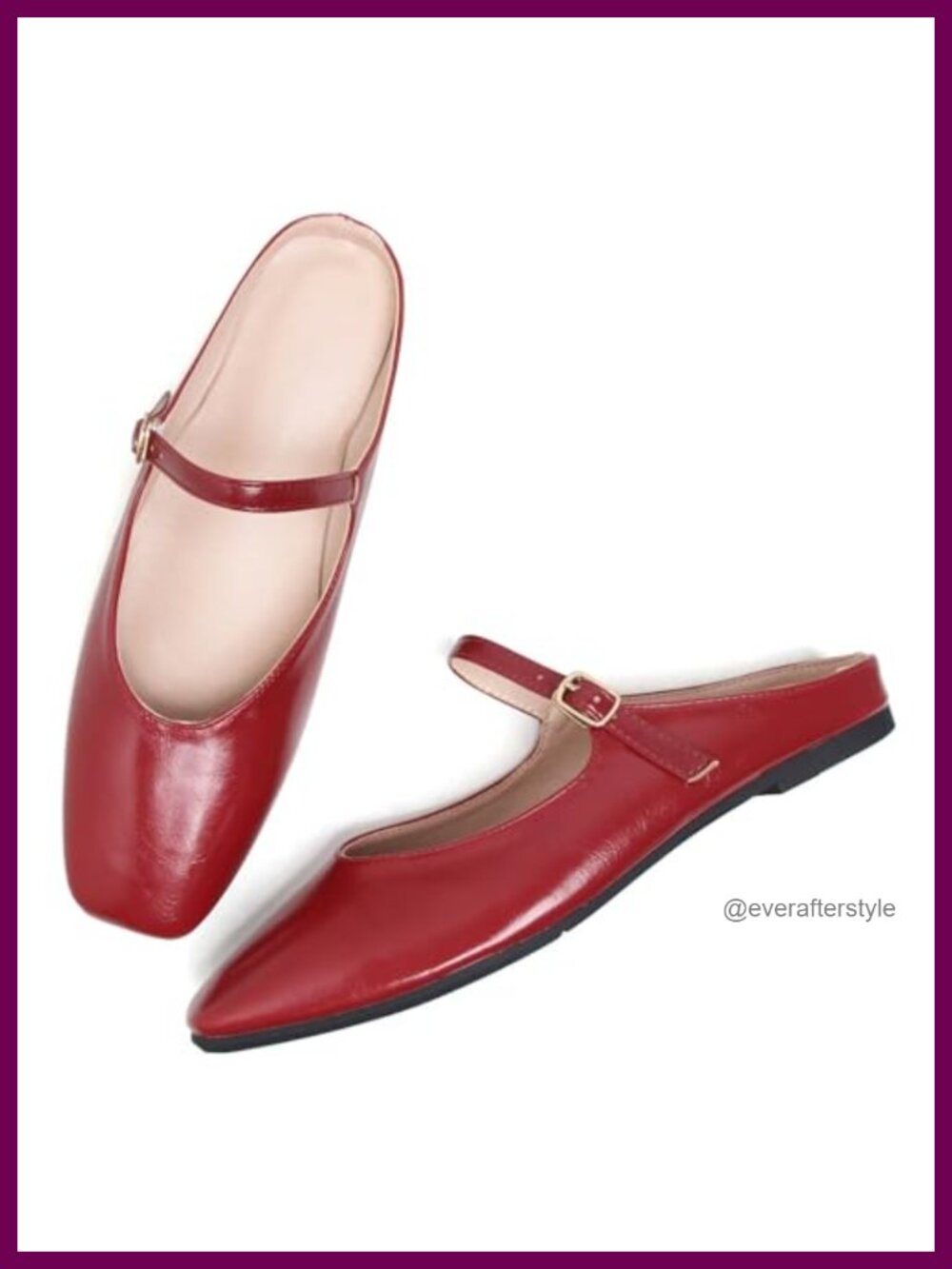 Women Mules Elegant Dressy Flats Closed Toe Microfiber Leather Adjustable